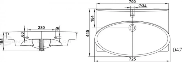 Раковина Misty Санти 70  CDB00022944